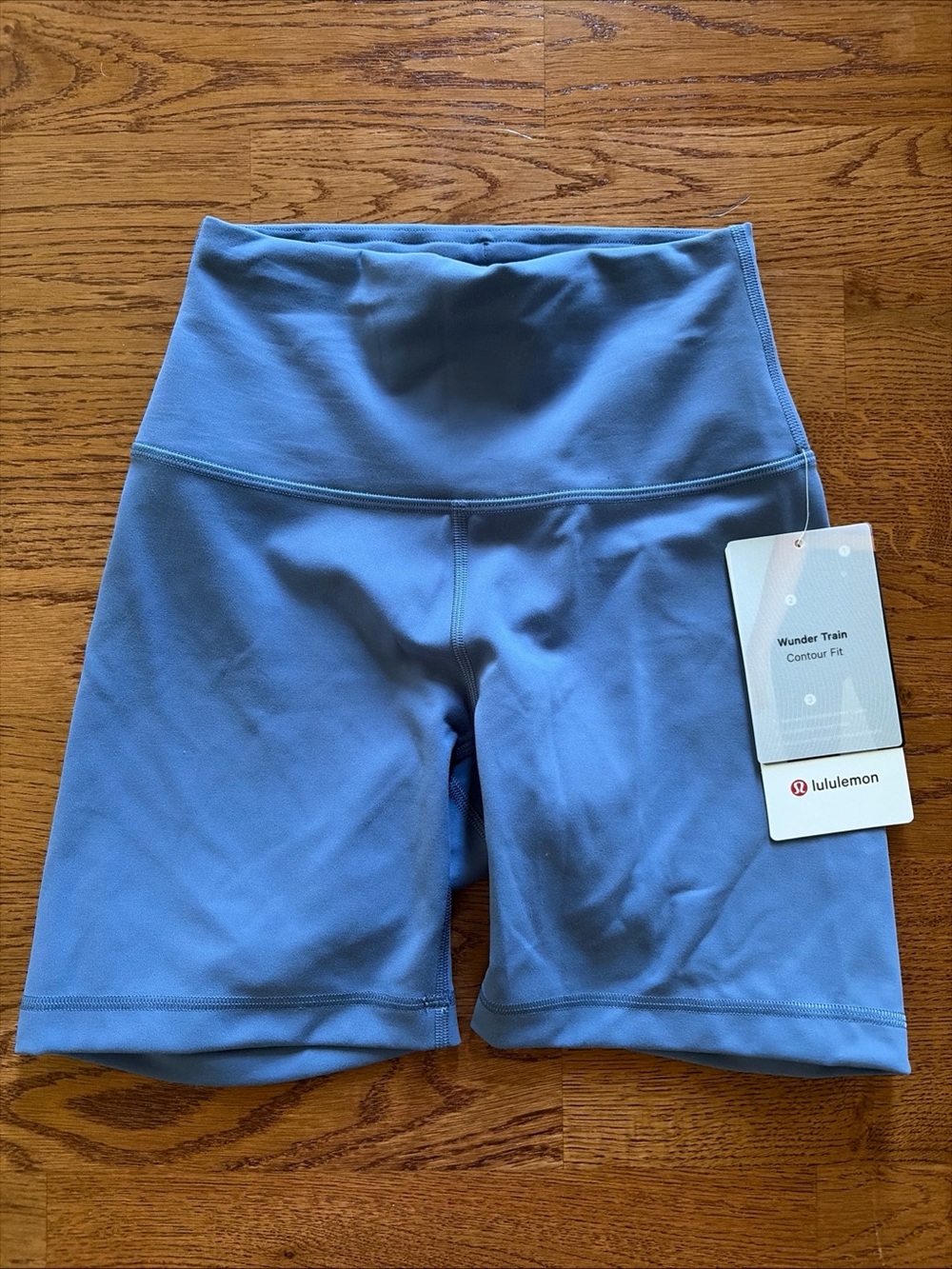 NWT Lululemon Wunder Train HR Contour Fit Shorts 6" Women Oasis Blue 4 Bike - Picture 2 of 5